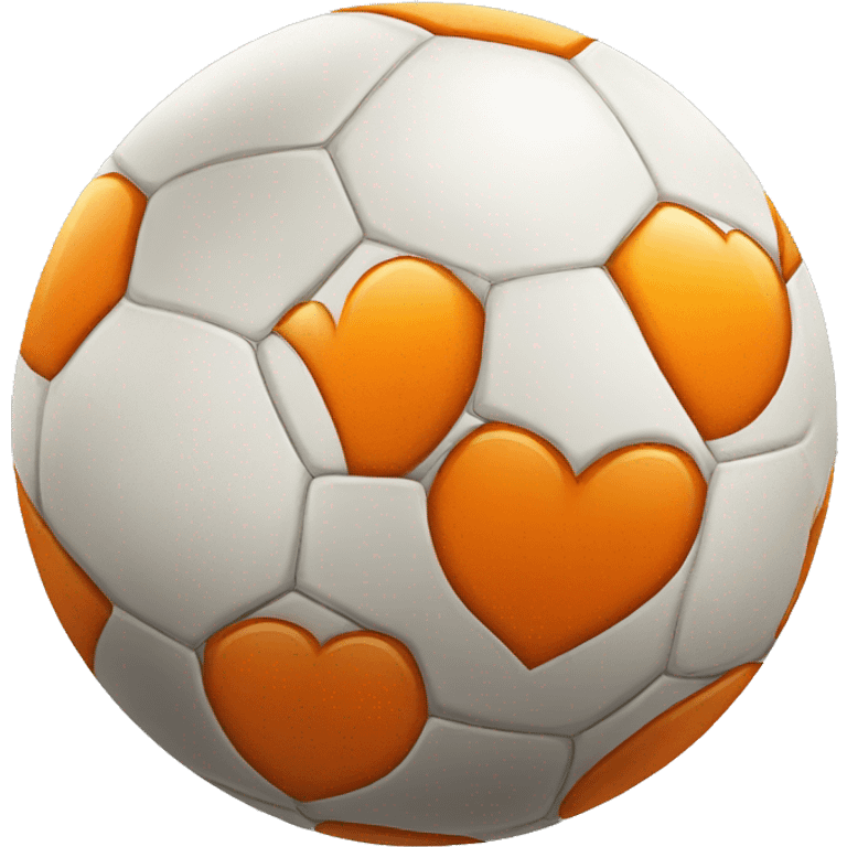 Soccer bal with oranje heart  emoji