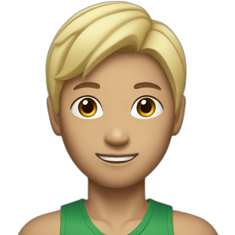 Asian athlete with short blond hair emoji