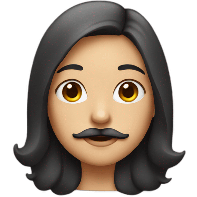 Girl with moustache emoji