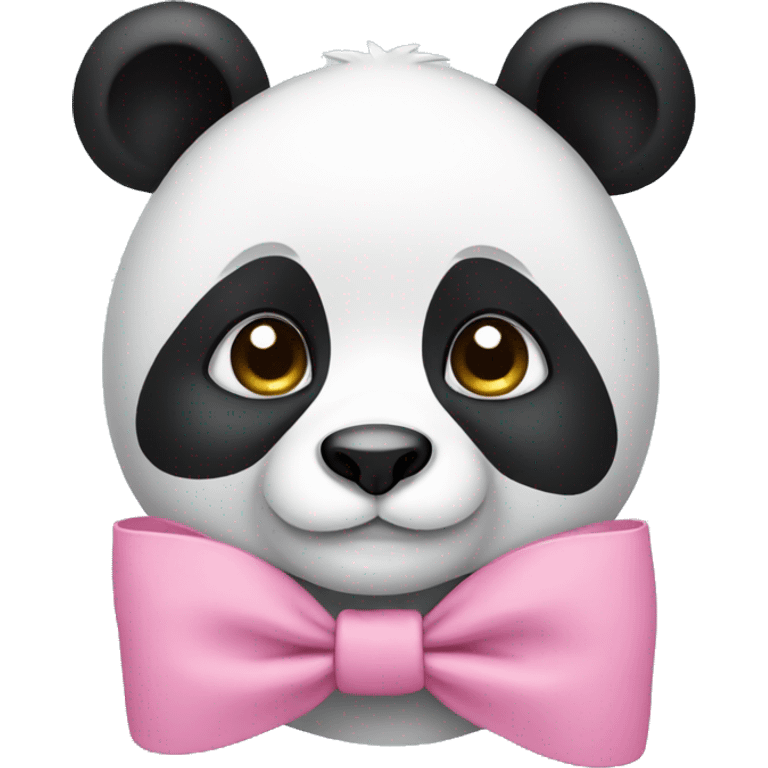 Panda wearing pink bows on ear emoji