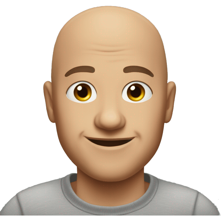 bald smiling sweat-shirt strong belly no-mustache emoji