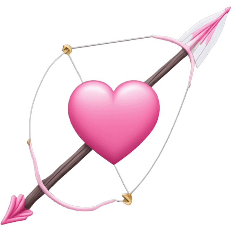 cupids bow and arrow with a pink heart on the end emoji