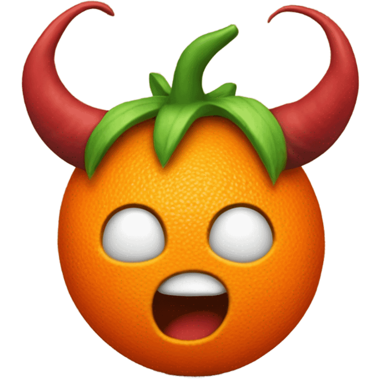 Orange with devil horns emoji