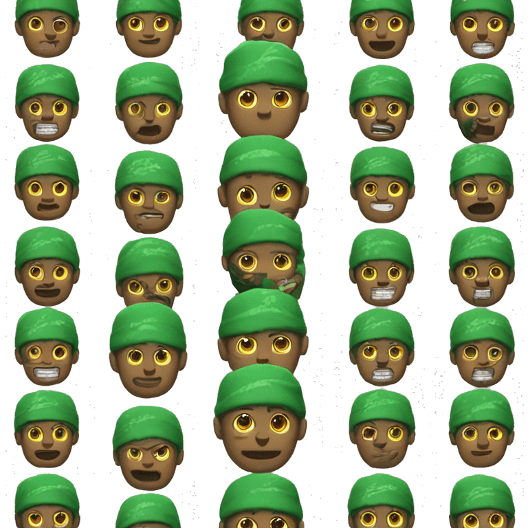 hombre con bandana verde emoji