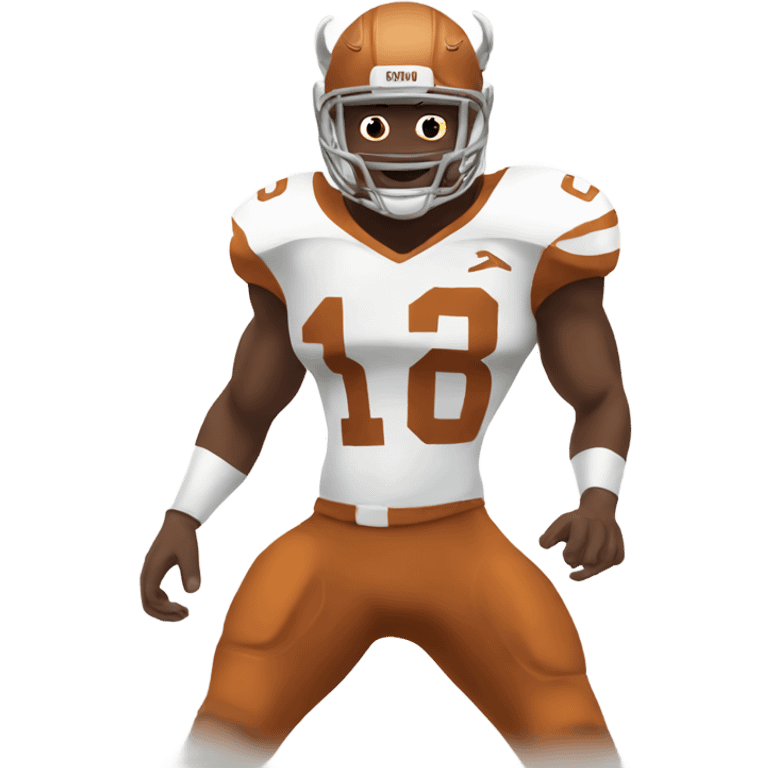 Longhorn playing football emoji