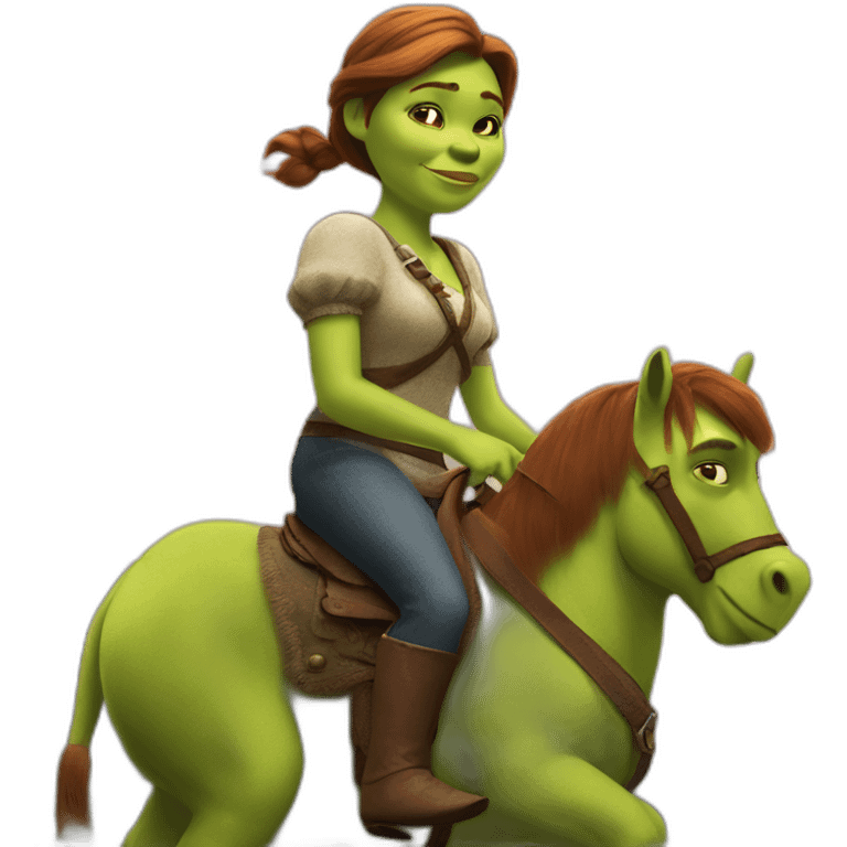 Shrek riding Fiona emoji