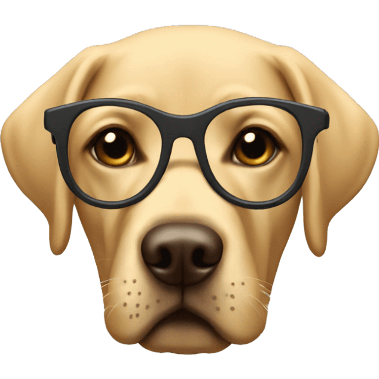 labrador with glasses emoji