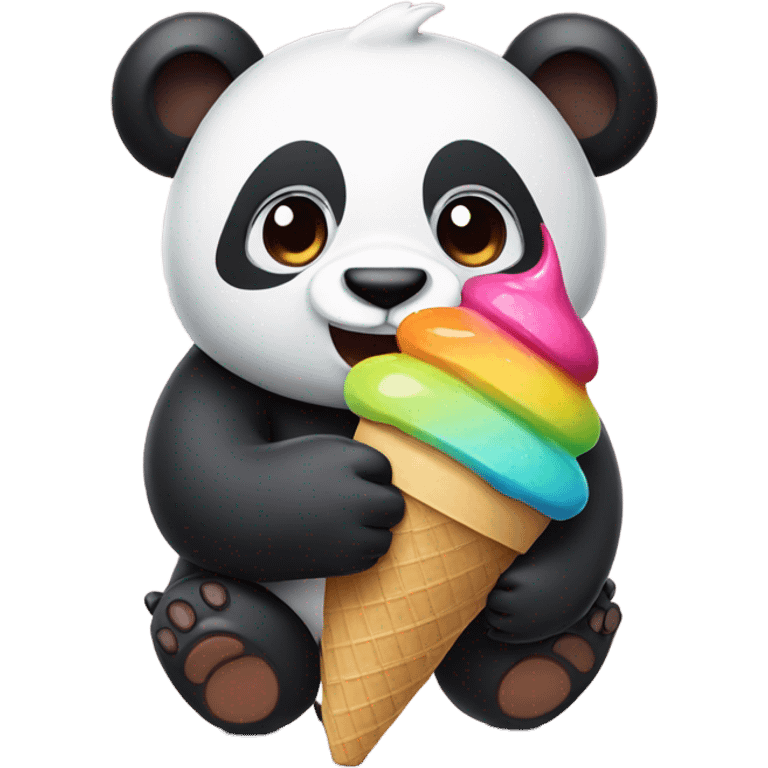 Panda eating ice cream emoji