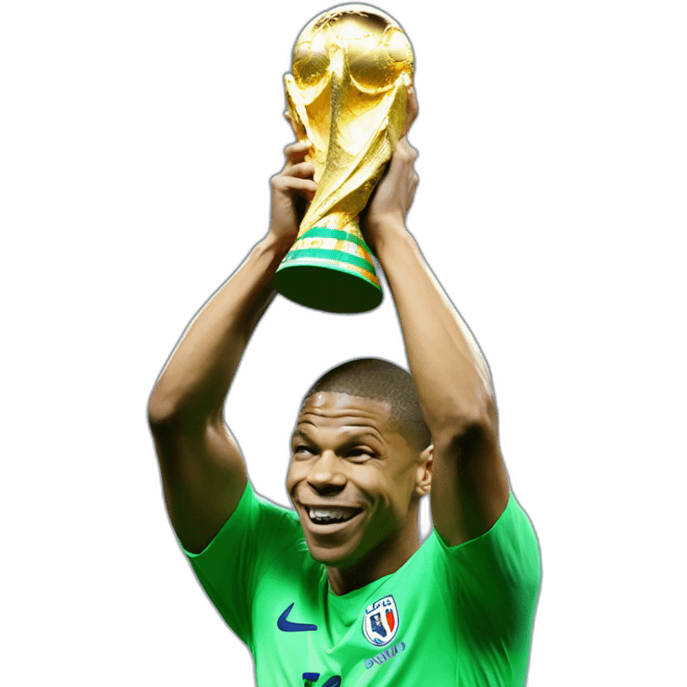 Mbappe lifting World Cup emoji