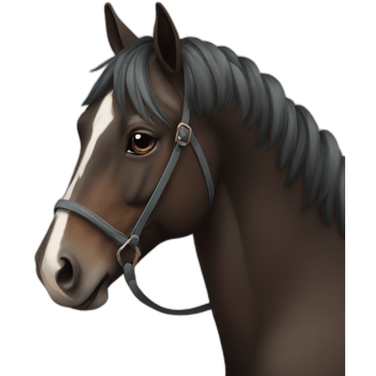 horse isaballe crin noir emoji