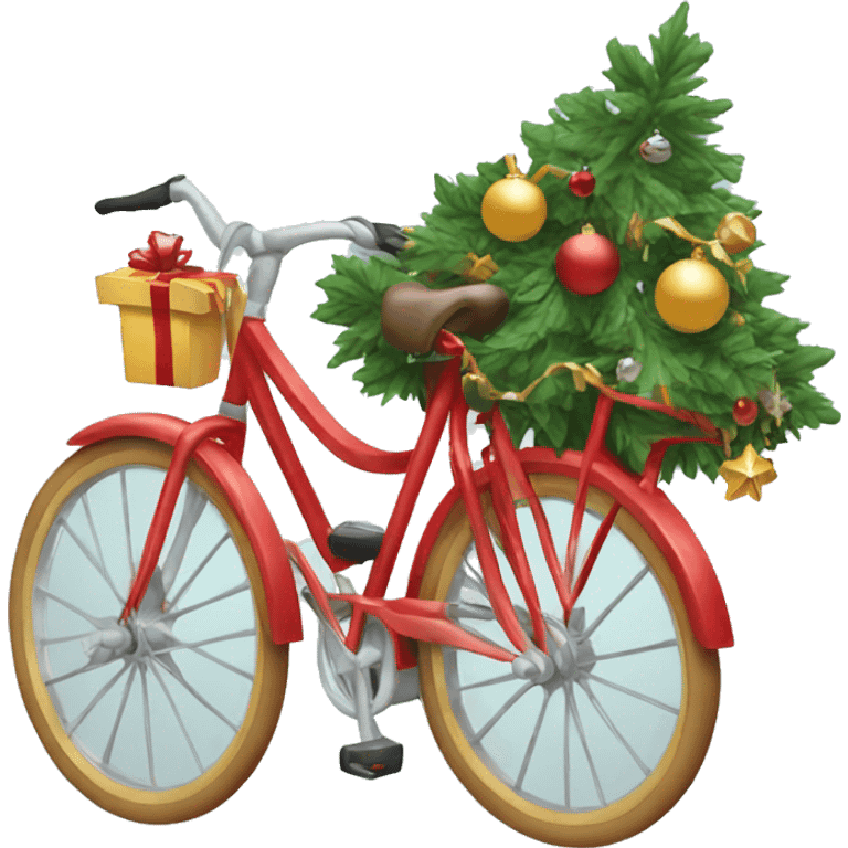 Christmas decorated bicycle  emoji