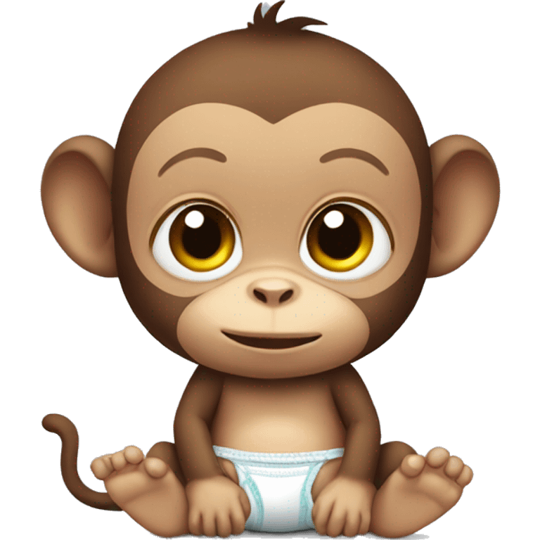 Baby monkey wearing diaper emoji