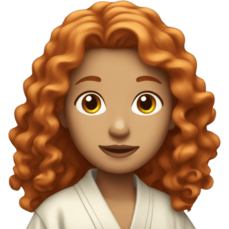 red-haired girl with long wavy hair in a robe emoji