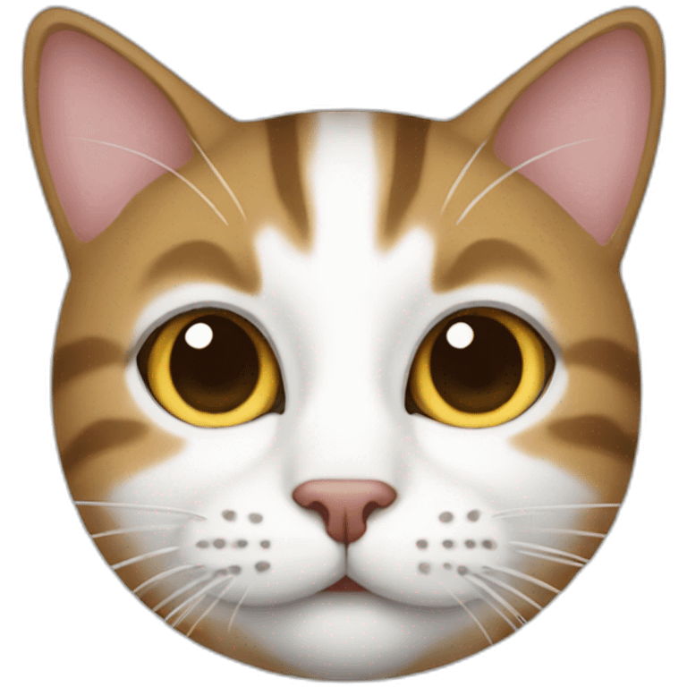 a tabby cat with a white face marking emoji