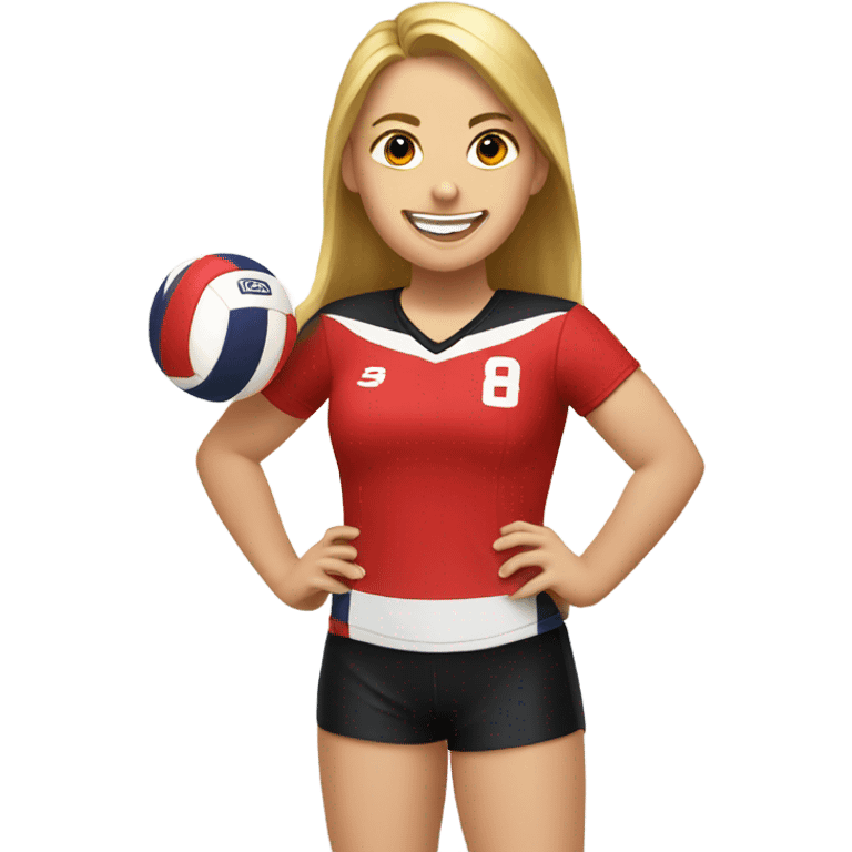 Red girls volleyball  emoji