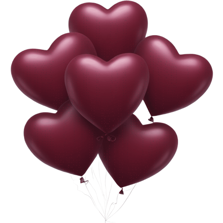 Hearts burgundy balloons  emoji