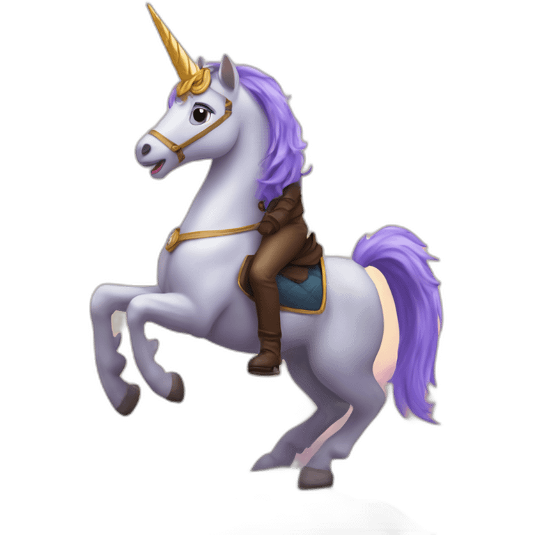 Chat sur une licorne emoji