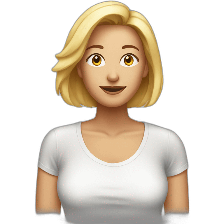 mature female semi wearing transparent t-shirt emoji