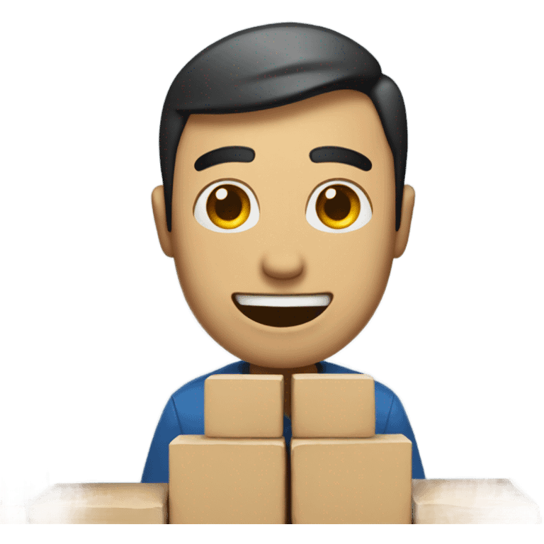 A guy holding hollow blocks or bricks emoji