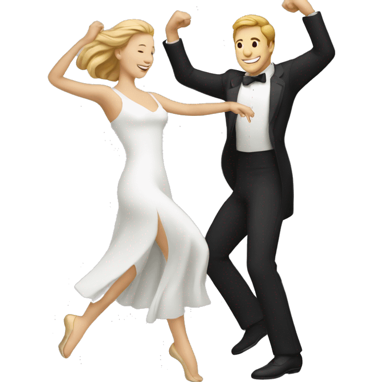 White Man and white woman dancing emoji