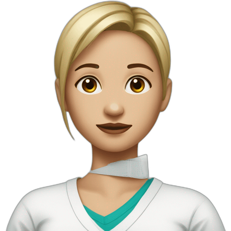 Post op surgery girl with neck scar emoji