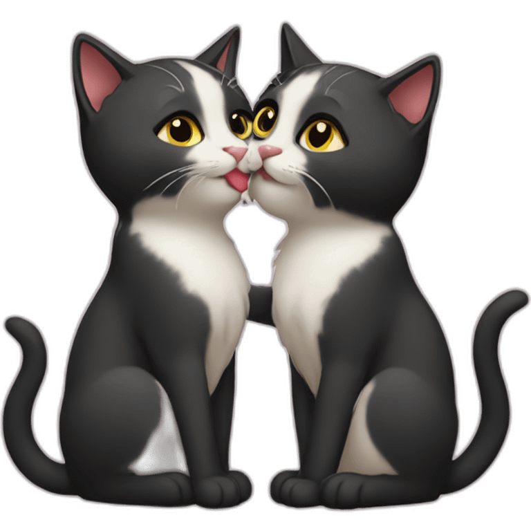 Cats kissing each other emoji