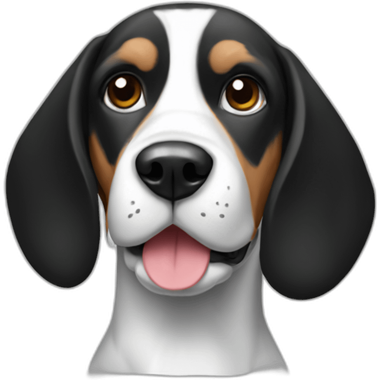 Black and white Beagle emoji