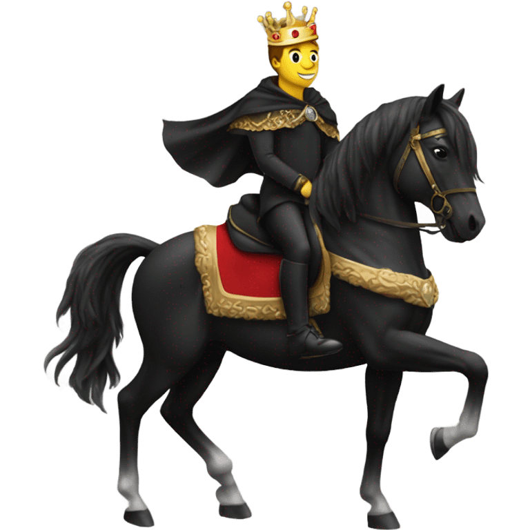 Me on an black horse with a crown on emoji