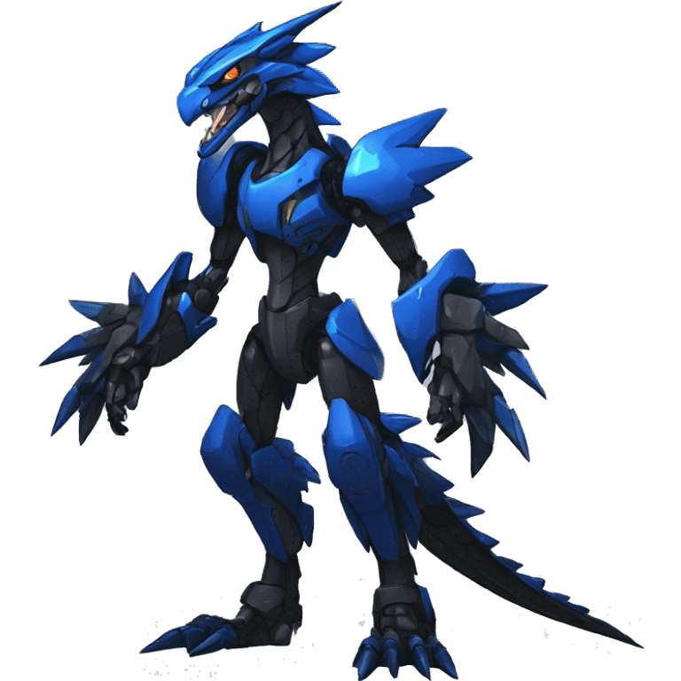  Cool Edgy Black Blue Digimon-Fakemon-Raptor-Dragon-Mecha full body emoji