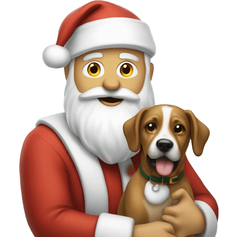 Santa with a dog emoji