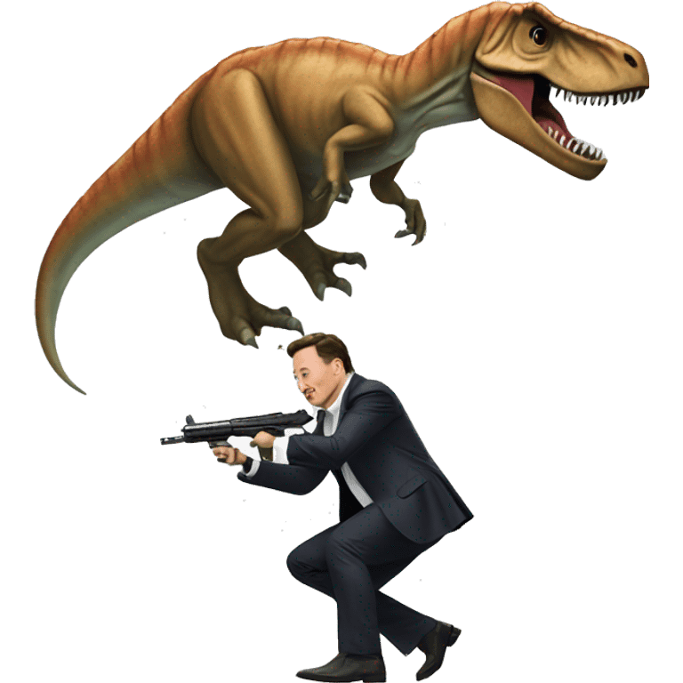 Elon musk shooting a trex  emoji