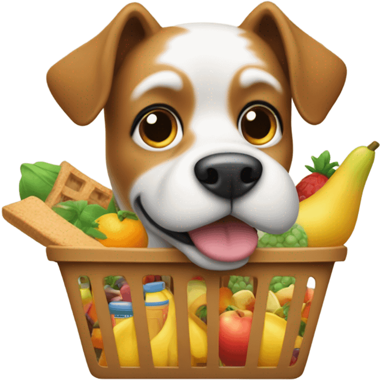 Shopping dog emoji