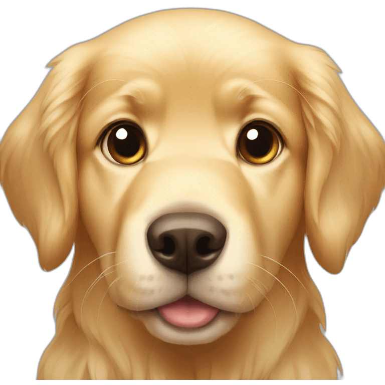 light golden retriever with big eyes emoji