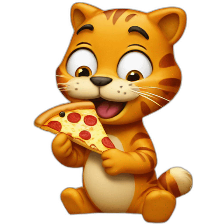 garfield eating pizza emoji