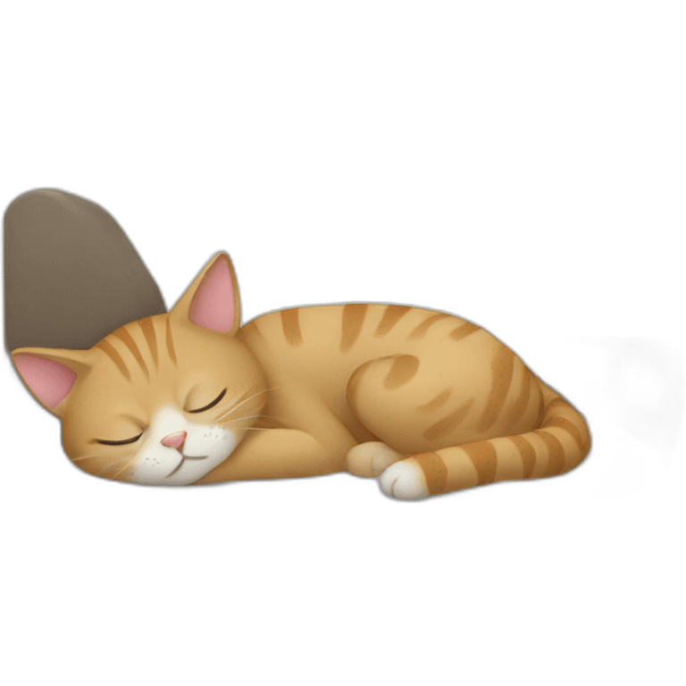 cat sleeping preventing to work emoji