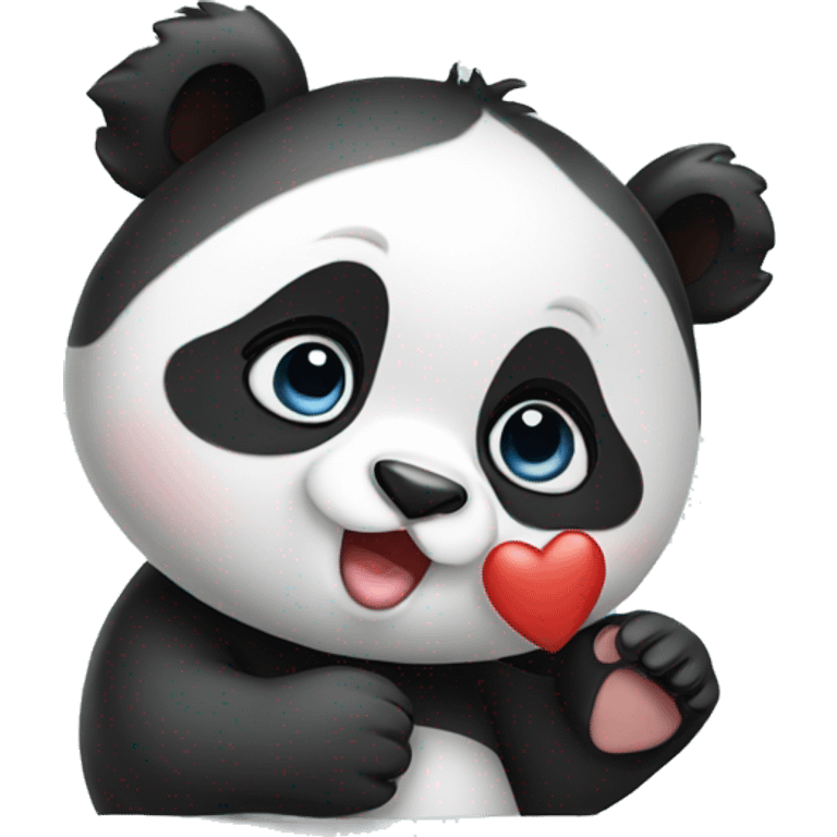 Baby panda giving a kiss emoji