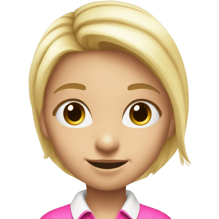 Cute blonde girl with pink golf balls  emoji