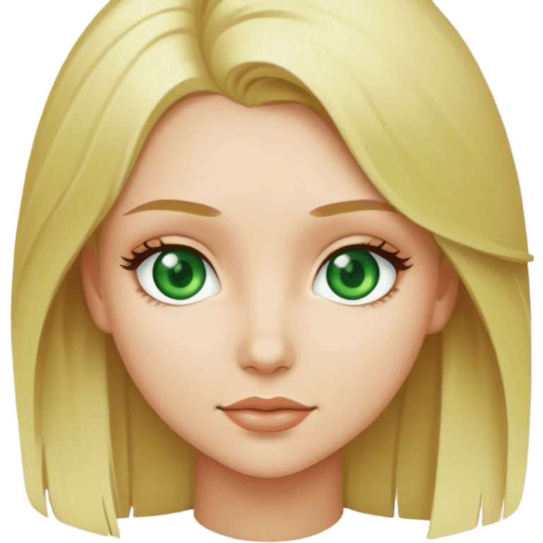 girl blonde hair green eyes emoji