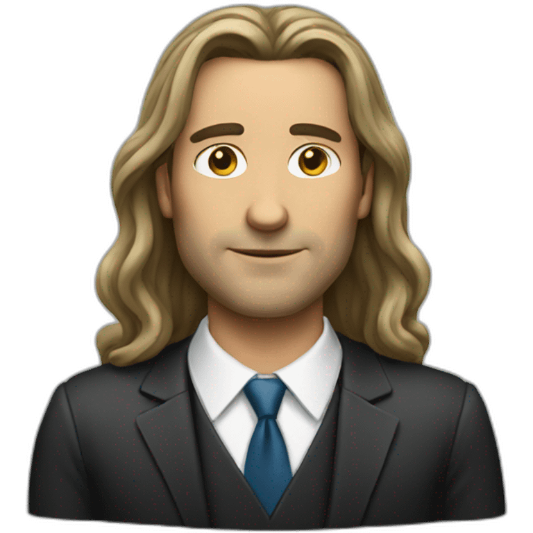 Long hair men Lawyer  emoji