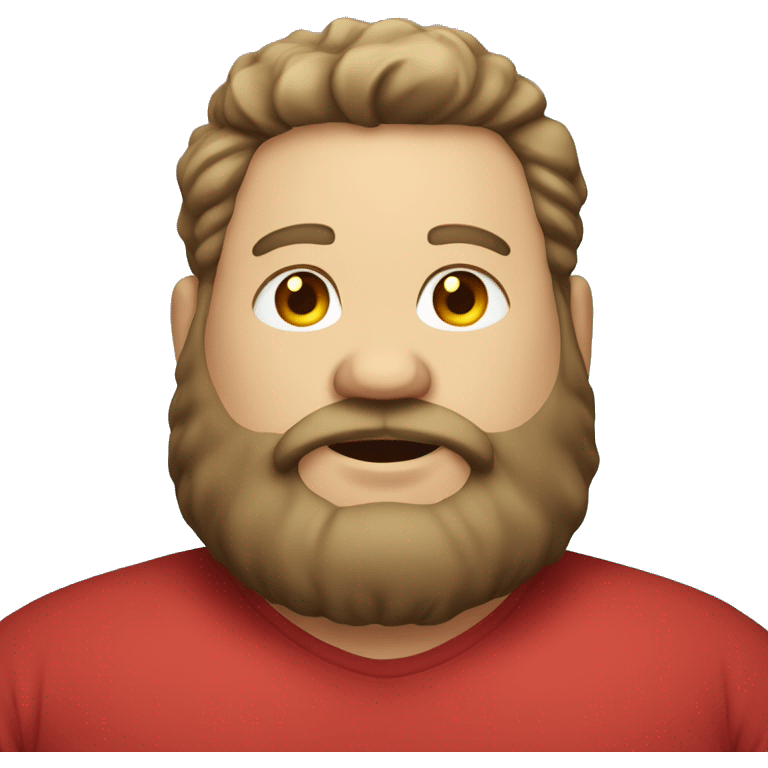 early 30s chubby man with a beard in a red shirt emoji