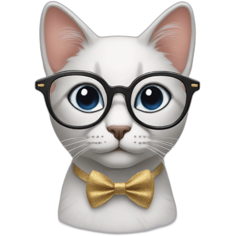 Cat with fancy glasses emoji