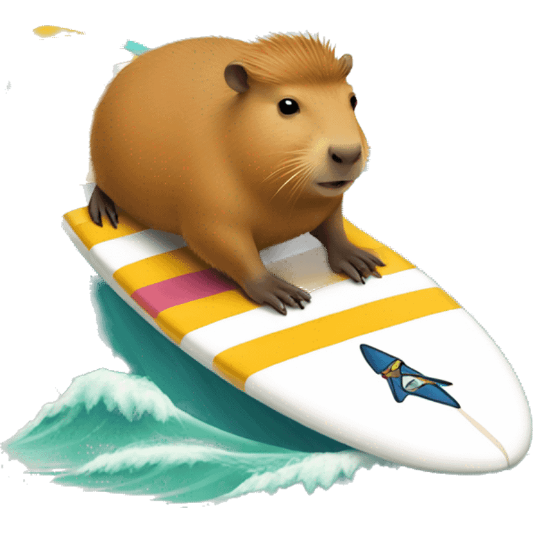 Capybara riding a surfboard  emoji