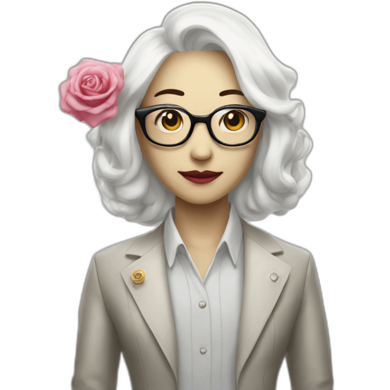 White rose character from me robot tv series, Asian man dressed as a woman, from Mr Robot tv series, Emoji emoji