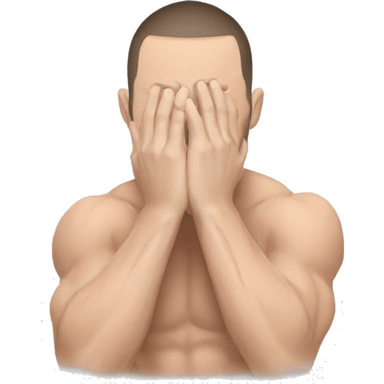 mma fighter hiding his face using hands screaming emoji