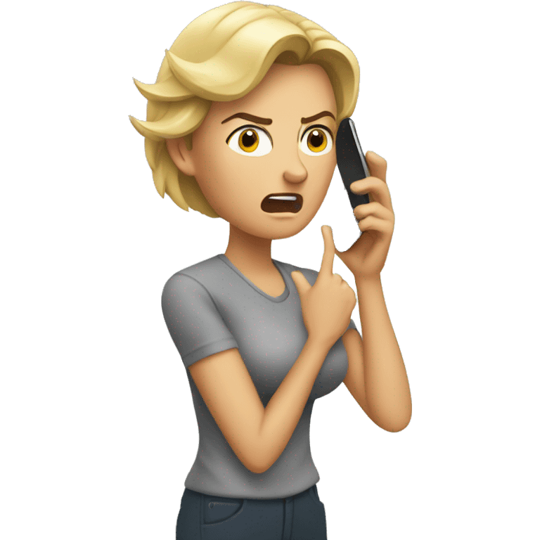 Moraine angry Woman talking on cell phone emoji