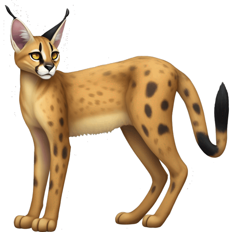 Epic Edgy Colorful ethereal eldritch Vernid-Caracal-Serval-Fionbri full body emoji