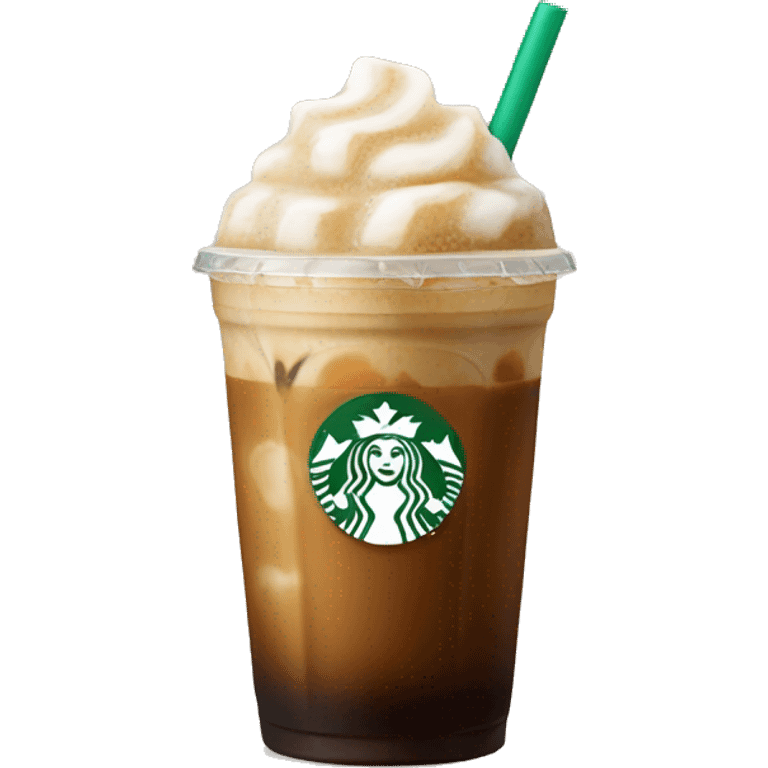 Starbuck ice coffee with ice cubes emoji