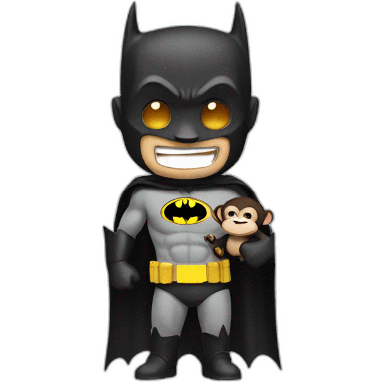 Batman with a monkey emoji