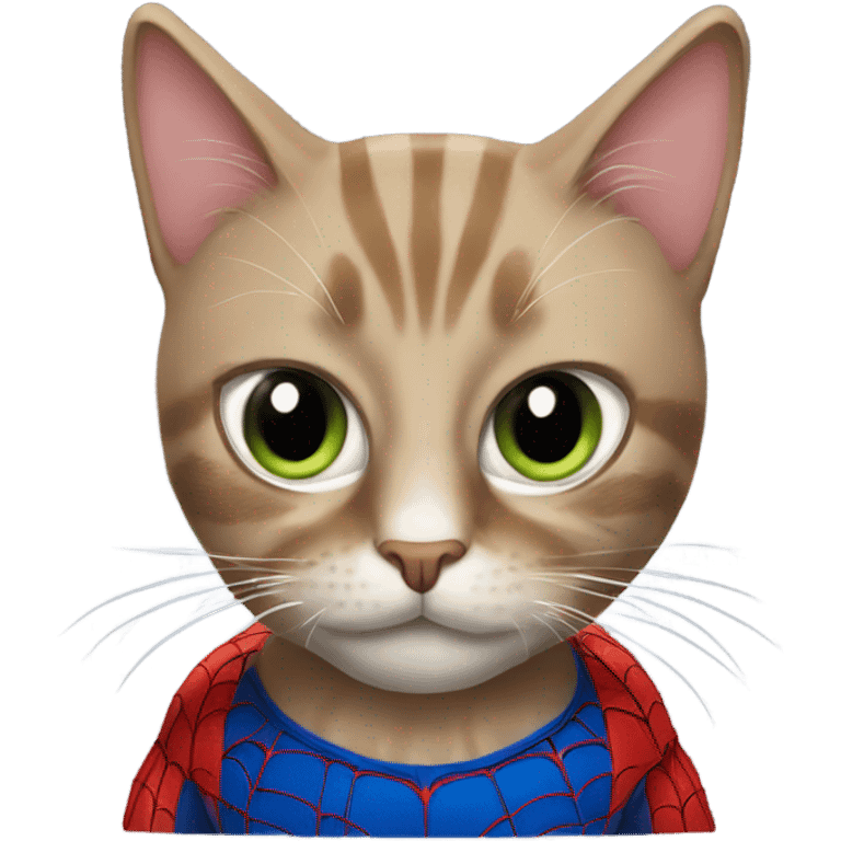 cat cosplaying spider man emoji