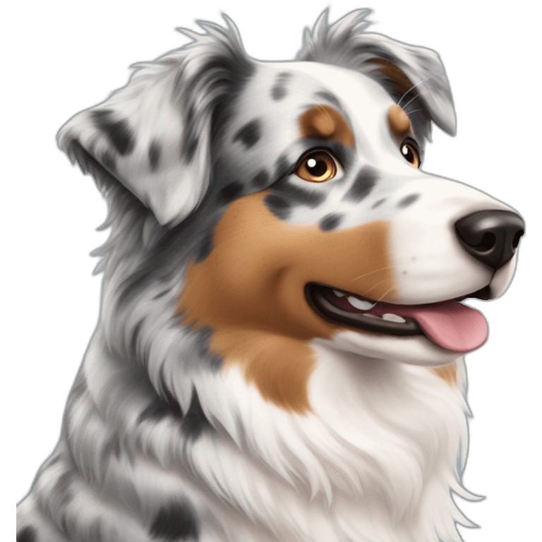 australian Shepherd Blue Merle Profile 4 Legged emoji